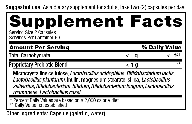 PB8 Original supplement facts