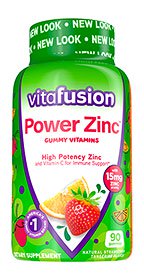 Vitafusion power zinc gummy vitamins 90 count with vitamin C for immune support